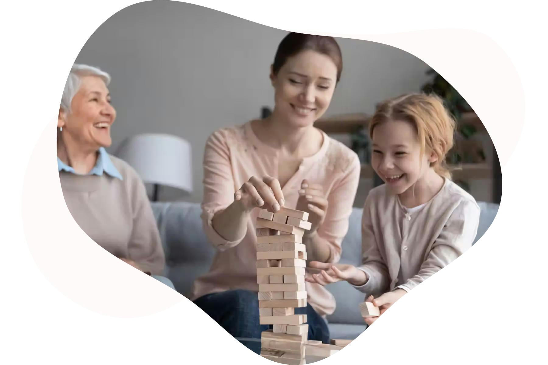 Sitter playing with a child